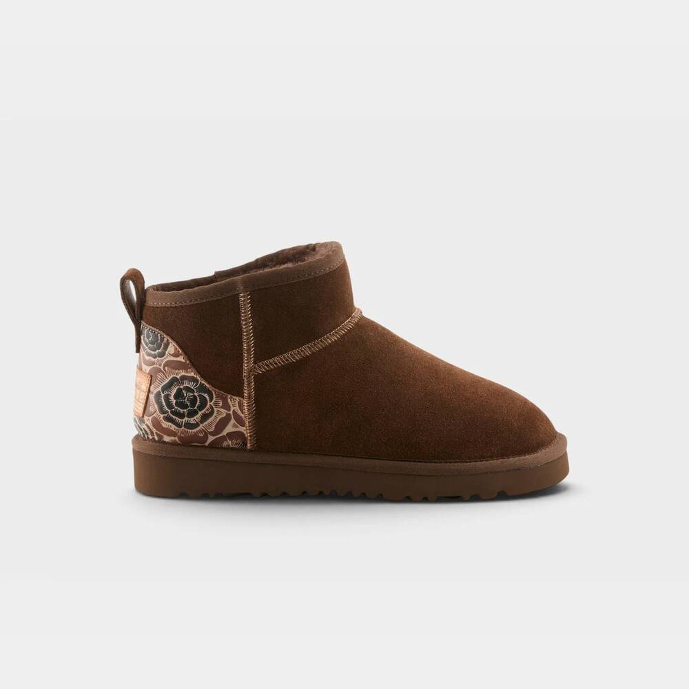 NEW SPRING STEP SHOES women's brandai ankle boots in dark brown multi suede